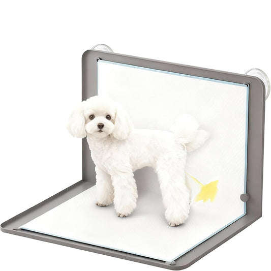 犬 トイレトレー トイレマット シリコンマット L型 折りたたみ 壁付き 4隅固定 トイレトレーニング 滑り止め しつけ用 特大 足上げ ワイドサイズ 洗える 水洗い シリコンペット ポータブル 防漏れ 高縁 厚手滑り止め 室内床保護 約89X65CM
