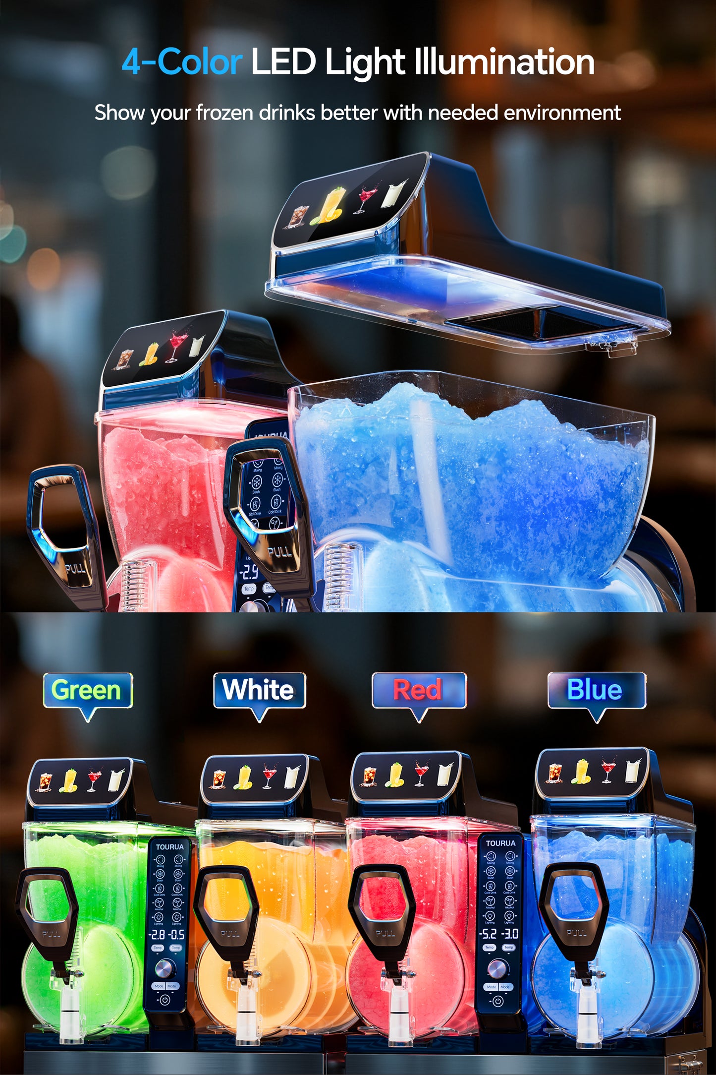 Commercial Slushie Machine, Margarita Daiquiri Wine Frappe Slush Frozen Drink Machine, 30L