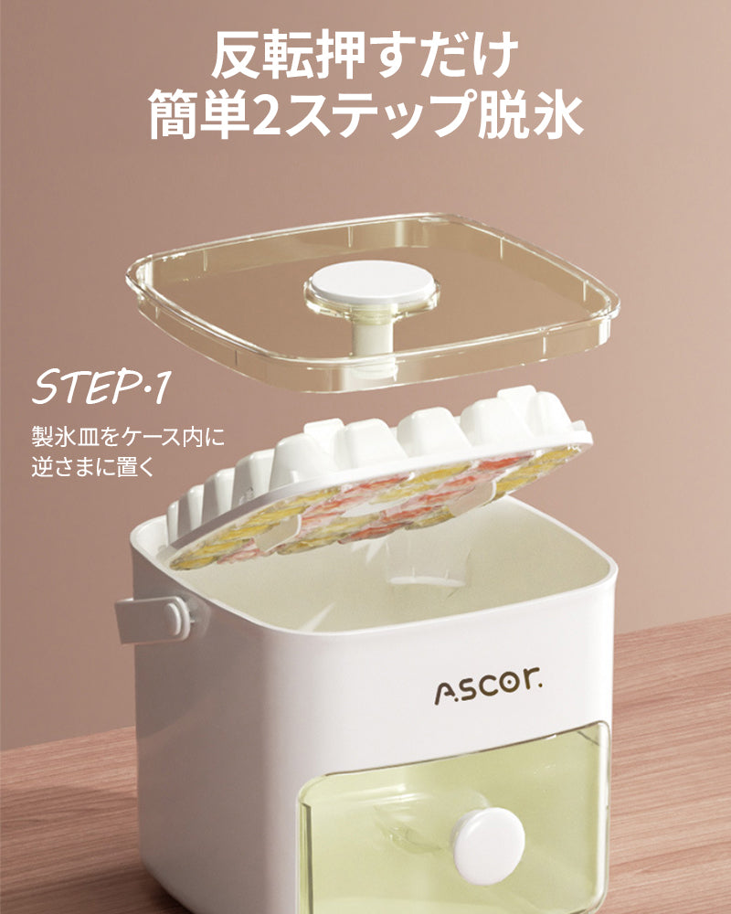 製氷皿 四角氷 氷24個 48個 保存容器付き 蓋付き 製氷器 製氷ケース 製氷・貯氷一体型 押し式 大容量 アイスキューブ 氷トレー 小分け 氷取り出しやすい 大容量 家庭用 冷凍保存 耐久性 お茶 コーヒー 飲み物 氷取りクリップ/日本語説明書付属