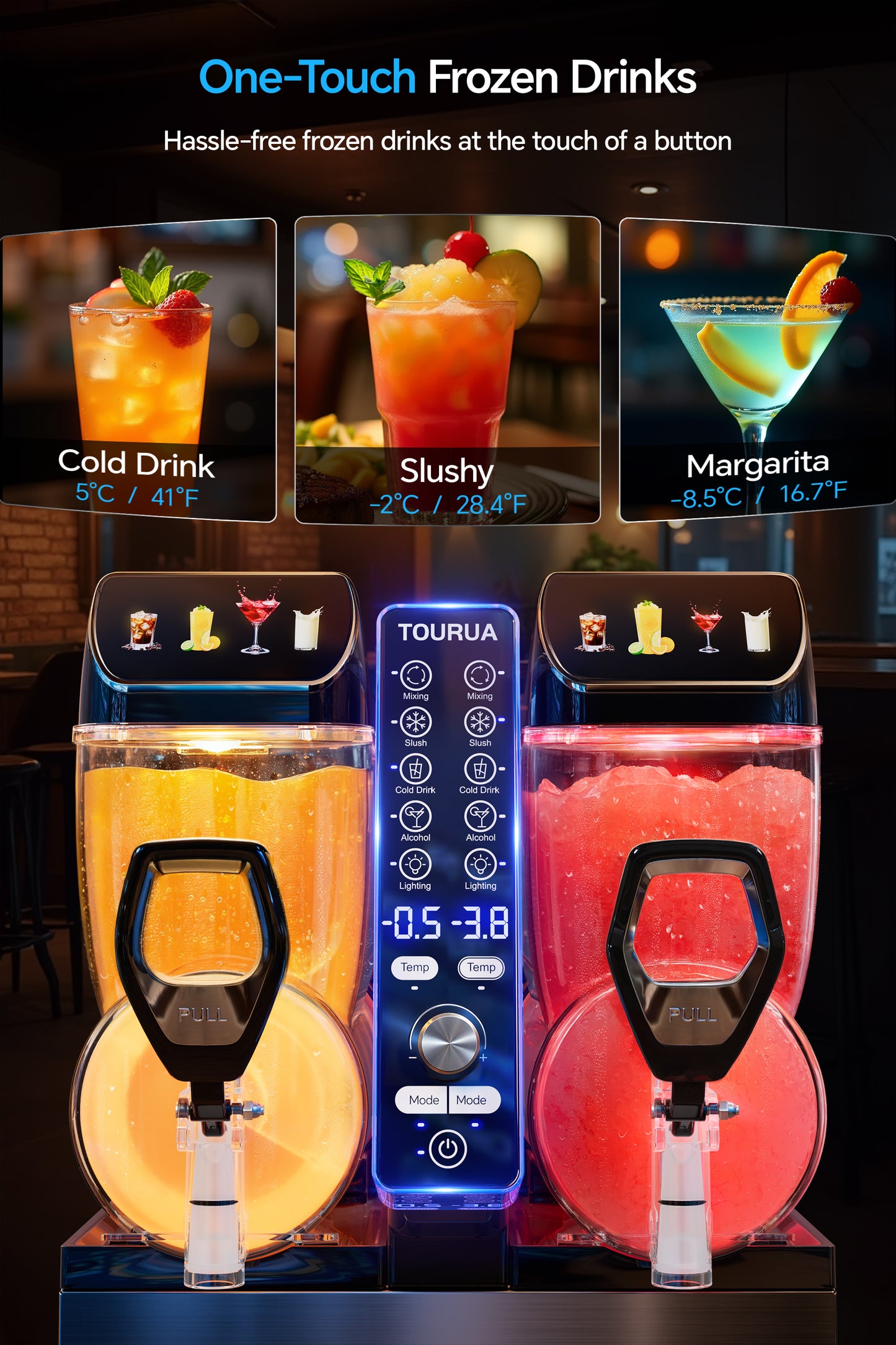 Commercial Slushie Machine, Margarita Daiquiri Wine Frappe Slush Frozen Drink Machine, 30L