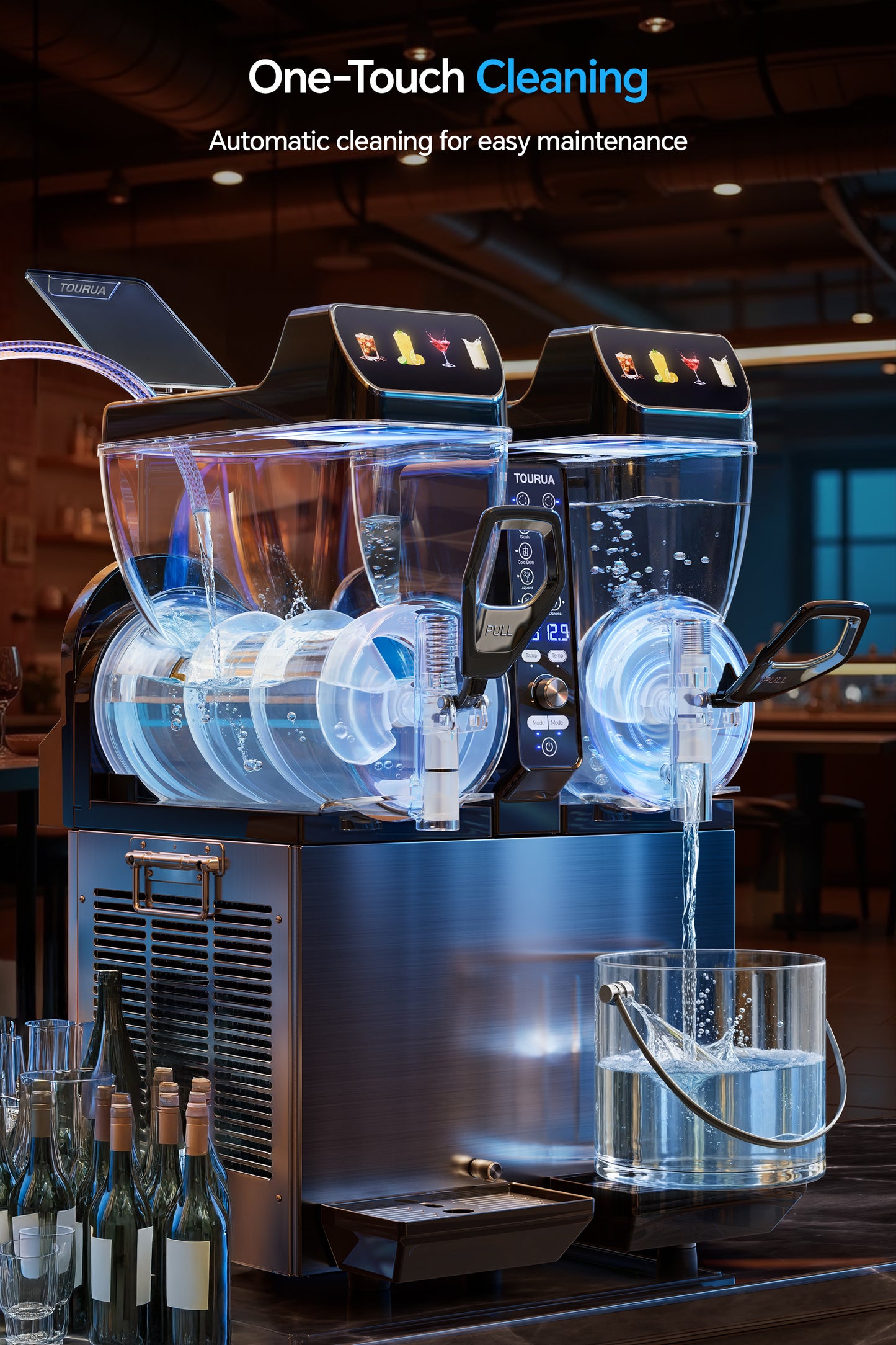 Commercial Slushie Machine, Margarita Daiquiri Wine Frappe Slush Frozen Drink Machine, 30L