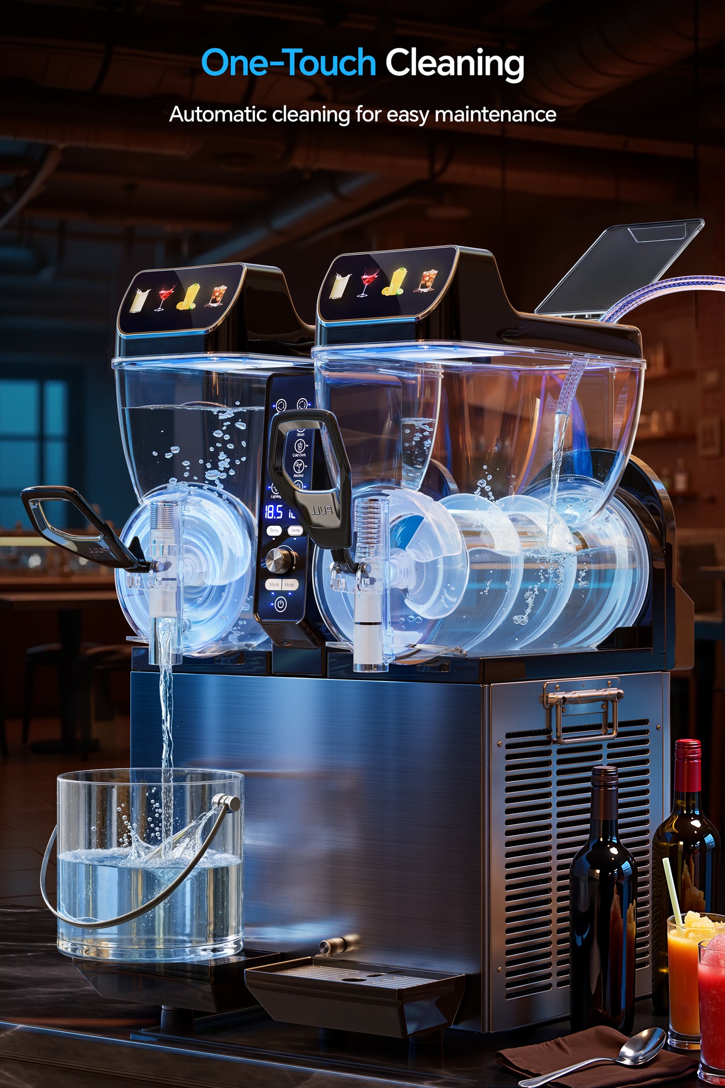 Commercial Slushie Machine, Margarita Daiquiri Wine Frappe Slush Frozen Drink Machine, 30L